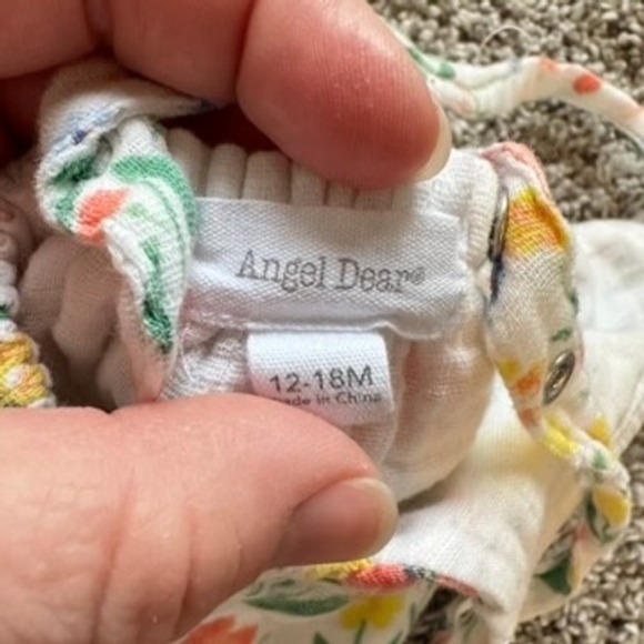 Angel Dear Floral Ruffle Romper 12-18 Months Organic Cotton Muslin Adorable Baby - Picture 5 of 7